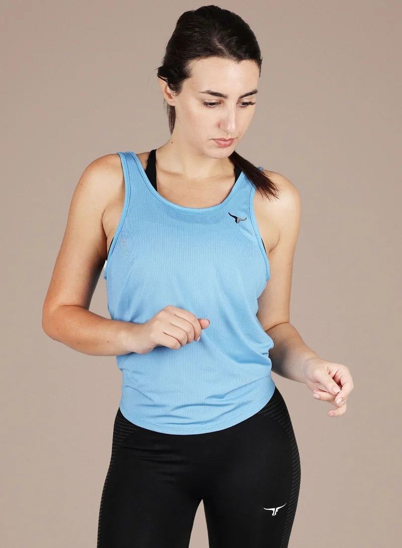 THUGFIT BreezyBack Tie back Tank Top -Blue